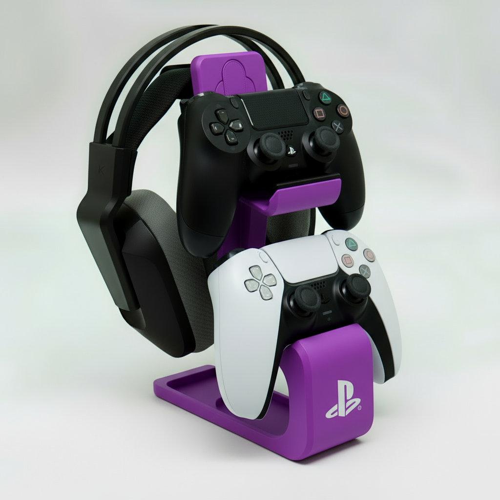 Combined Headphone & PlayStation Dual Controller Stand