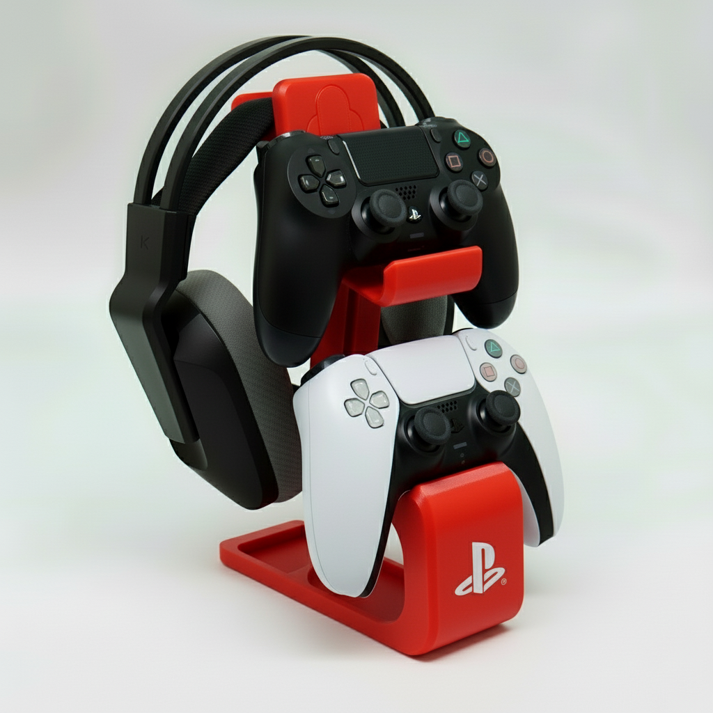 Combined Headphone & PlayStation Dual Controller Stand