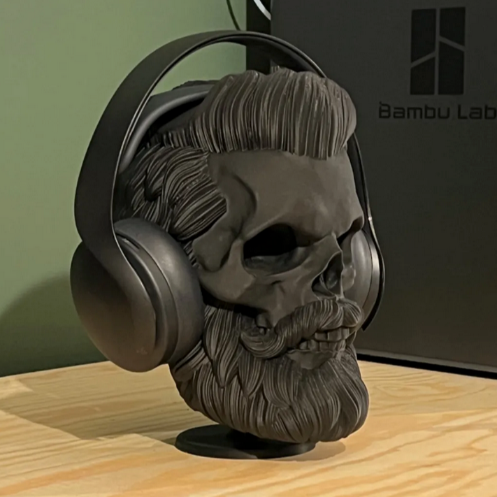 Bearded Skull Headphone Stand