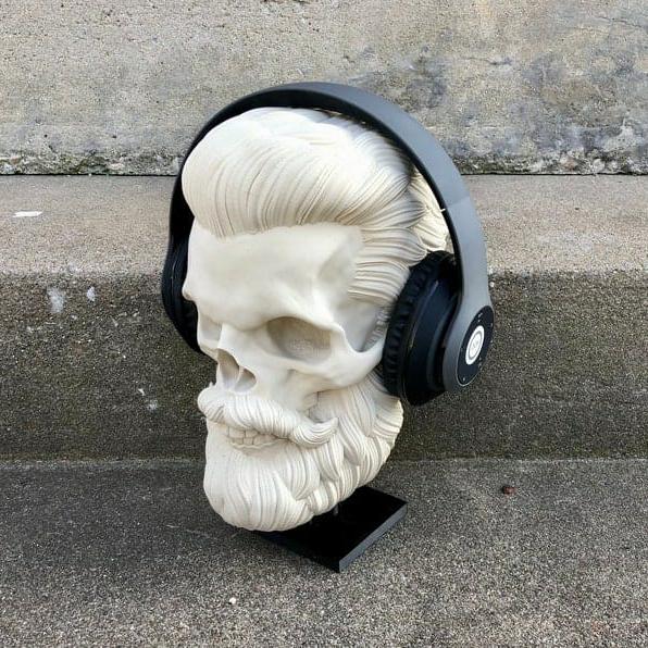 Bearded Skull Headphone Stand