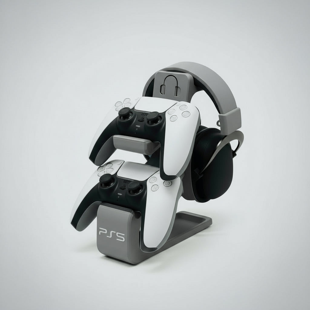 Combined Headphone & Dual Controller Stand