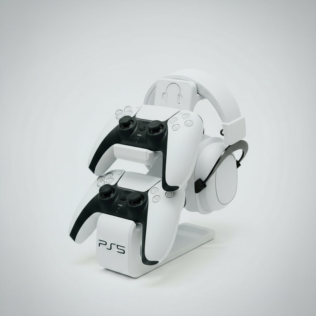 Combined Headphone & Dual Controller Stand