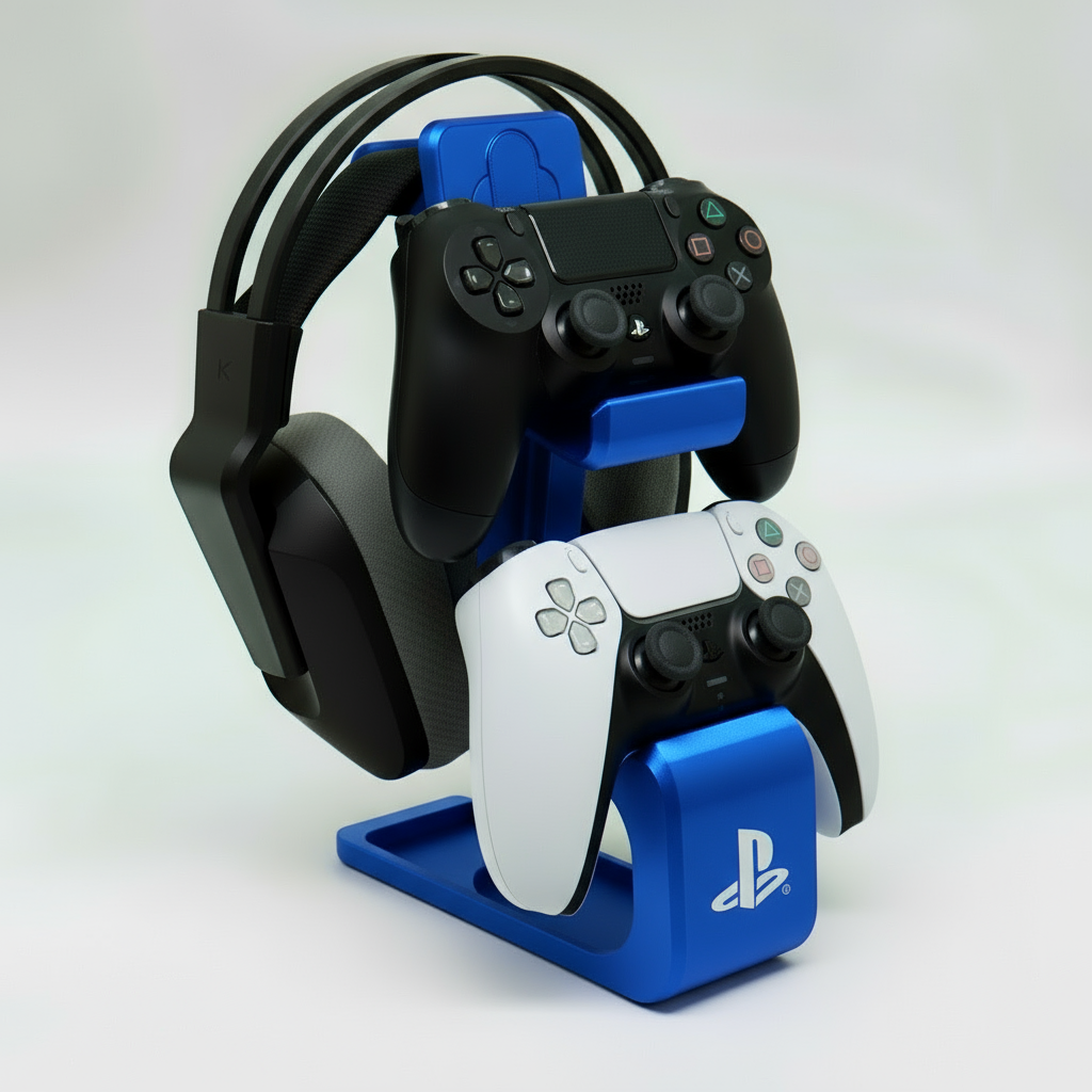 Combined Headphone & Dual Controller Stand