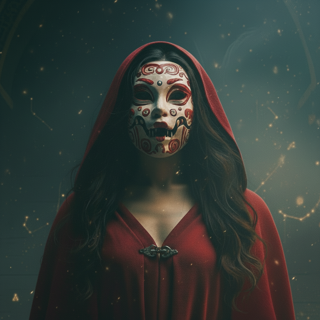 Banner with Red Teal Mask 2