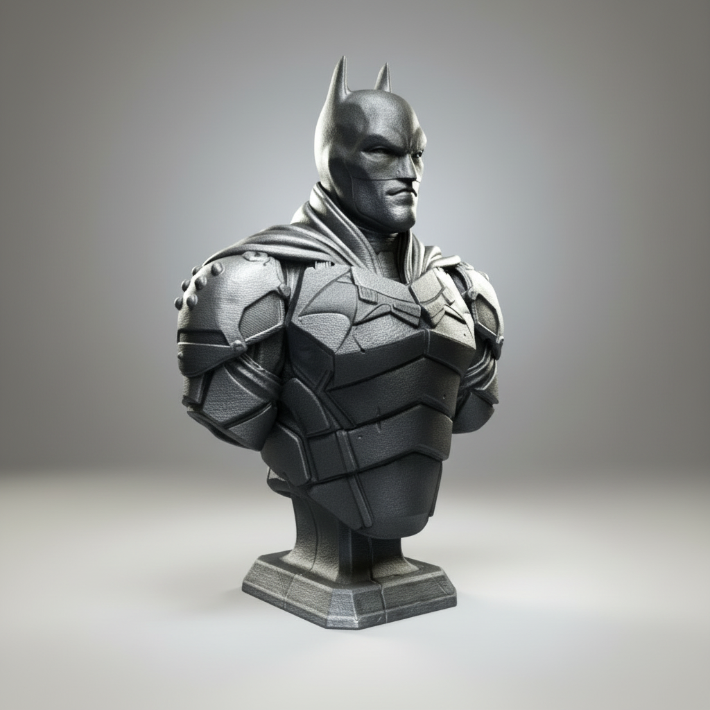 Batman bust zoomed out light grey