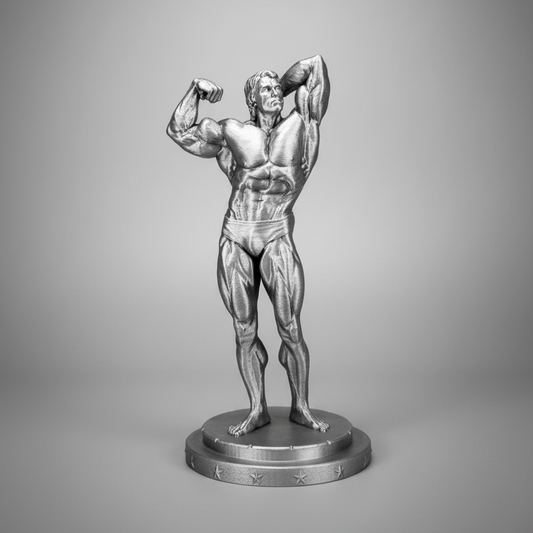 Bodybuilder statue with studio grey background - Image 1