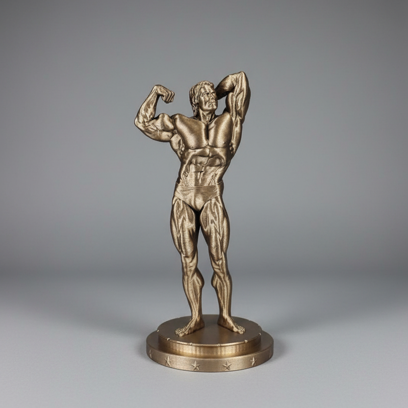 Bodybuilder statue with studio grey background - Image 2