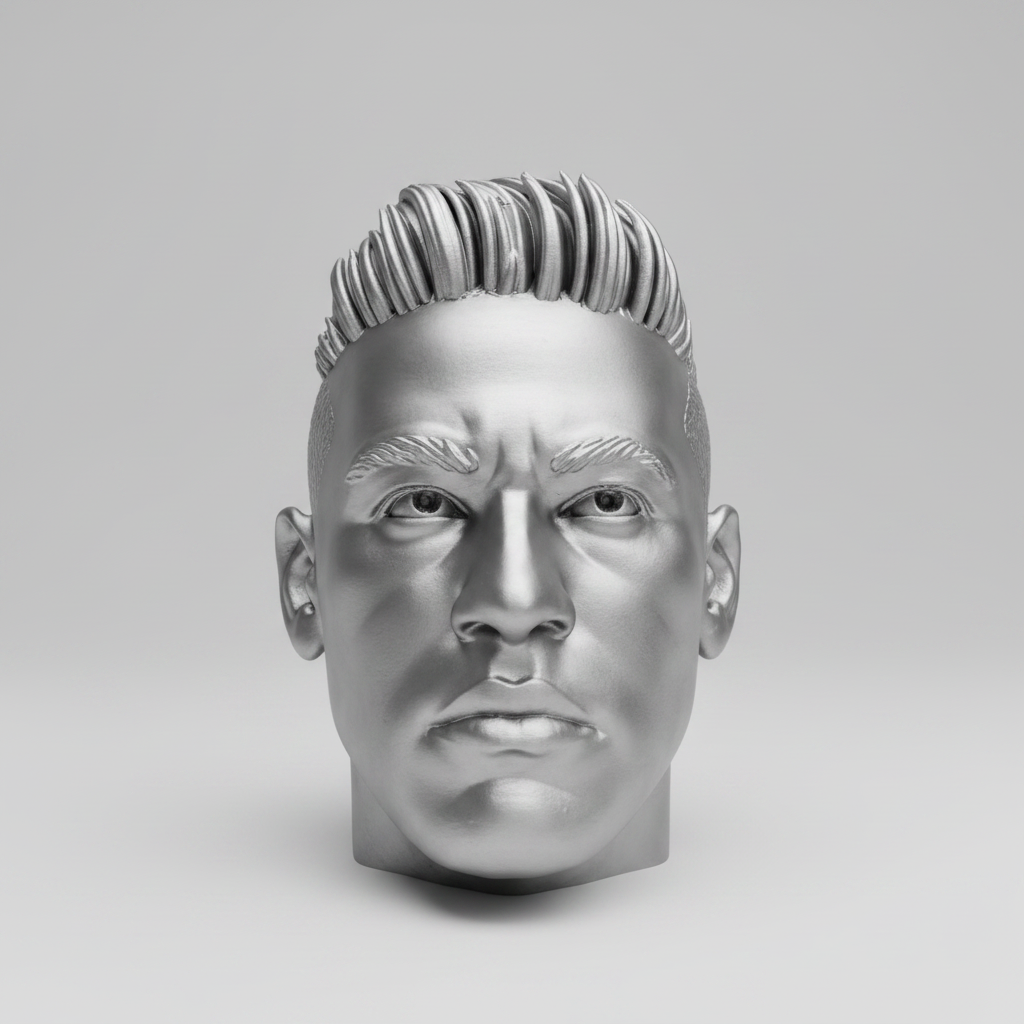 Clean Face Sculpture - Light Grey