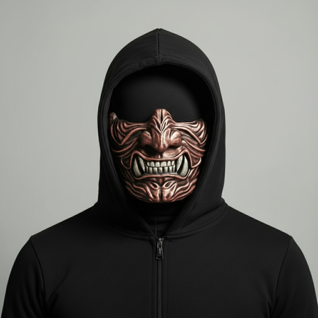 Demon mask with slim hoodie - mask unchanged
