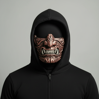 Demon mask with slim hoodie - mask unchanged