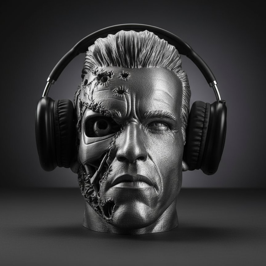 Enhanced Background - Cyborg Headphone Stand