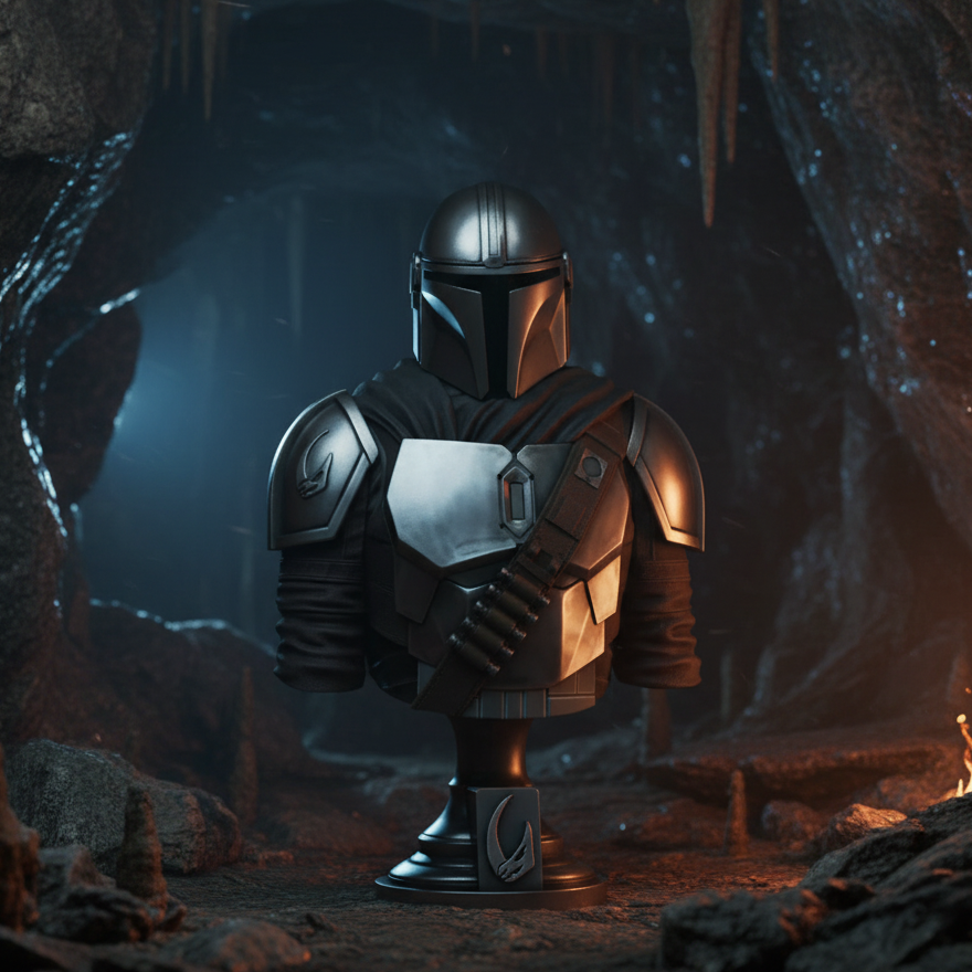 Granite Cave with Campfire Glow