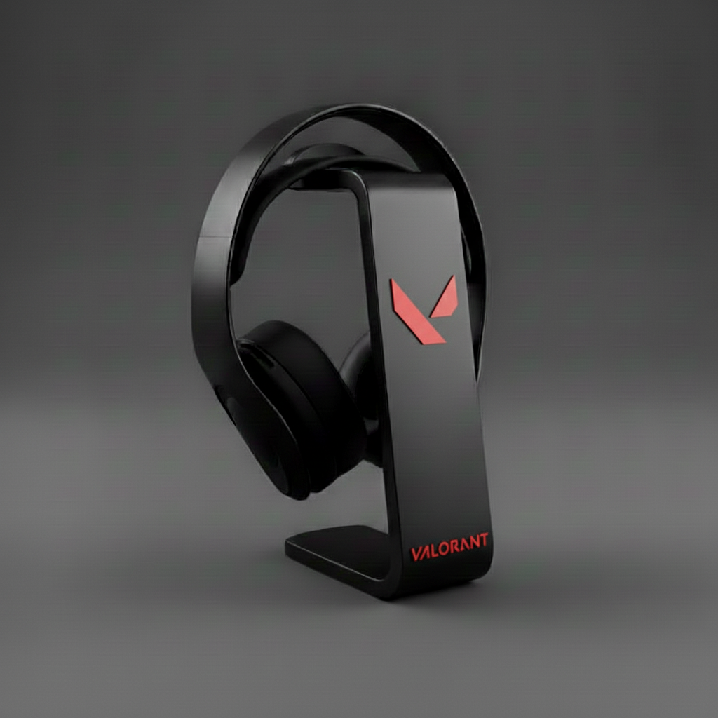 Headphone stand with Valorant logo