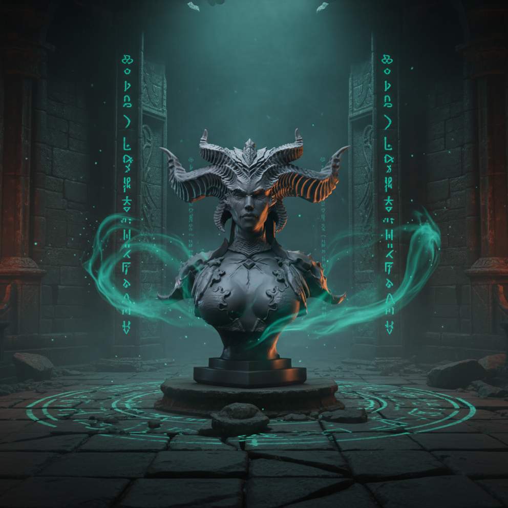 Enigmatic Elegance: Lilith Bust of Diablo