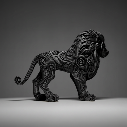 Lion Sculpture - Square Grey Background 2