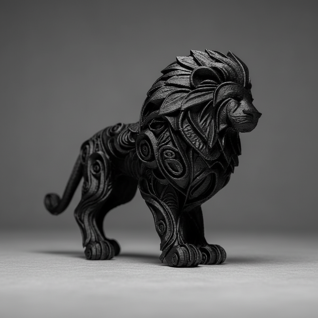 Lion Sculpture - Square Grey Background 3