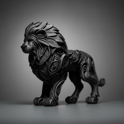 Lion Sculpture - Square Grey Background 6