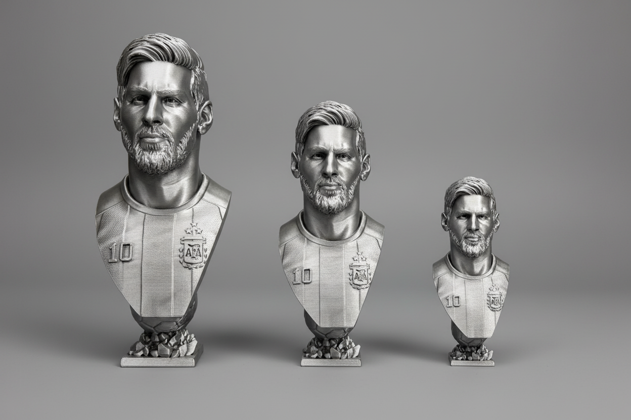 Messi Busts x3 - Grey Studio
