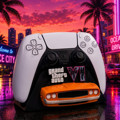 Orange controller stand with number plates removed