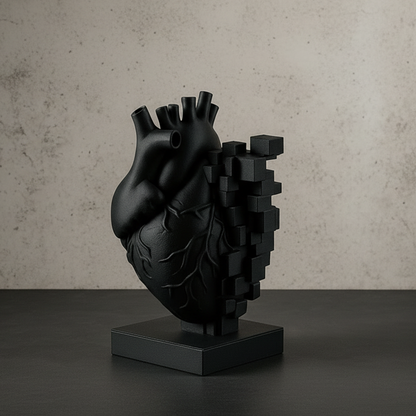 Pixel Heart Sculpture