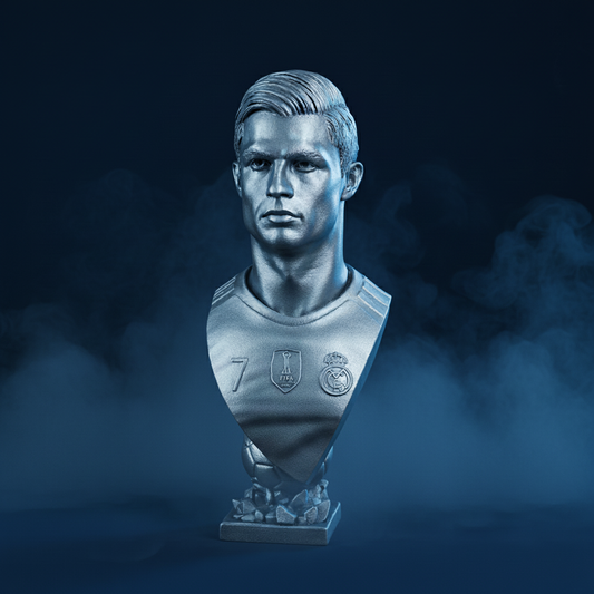 Ronaldo bust with soft background smoke