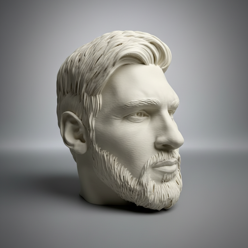 Side profile view on grey studio background