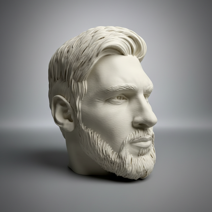 Side profile view on grey studio background