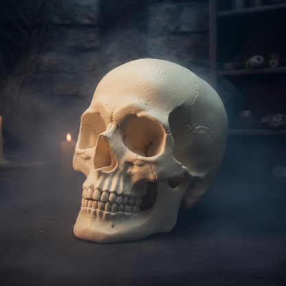 Skull with scary background