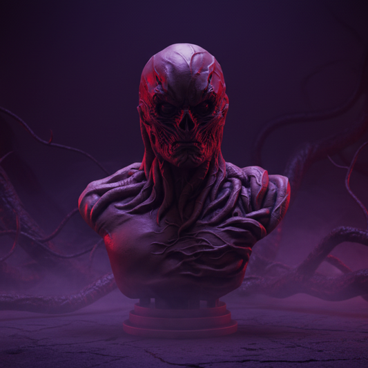 Stranger Things banner - purple red with Upside Down vines