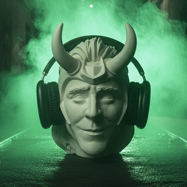 Swirling green smoke with accent lights